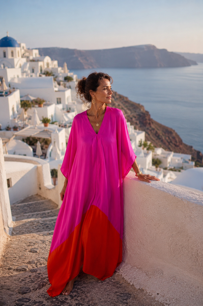 Exclusive luxury Silk kaftan -  AUROBELLE  IBIZA