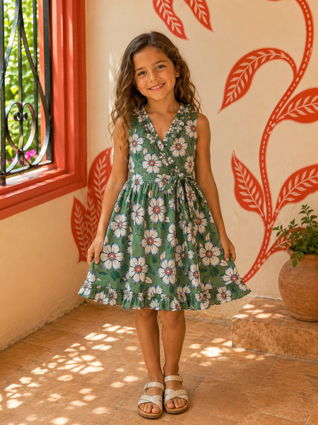 Angelina dress girlie green flower