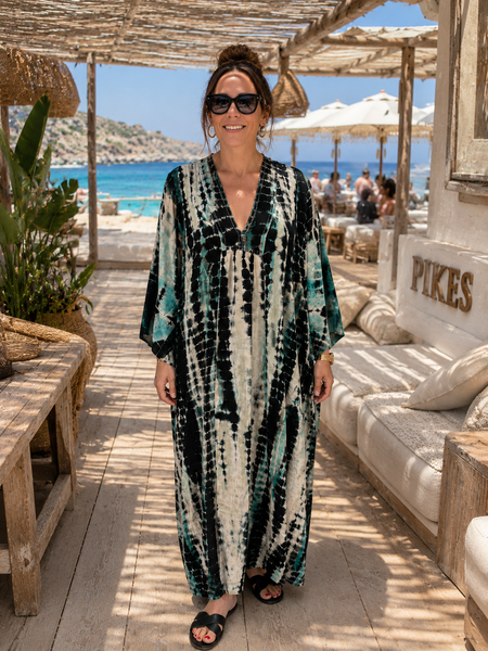 Silk Martha Kaftan – Upcycled Vintage Sari Collection no 22 XXL blue Beach