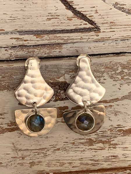 Iceland Silver labradorite Gemstone designer earrings