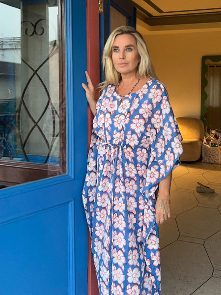 KAFTAN DRESS blue flower