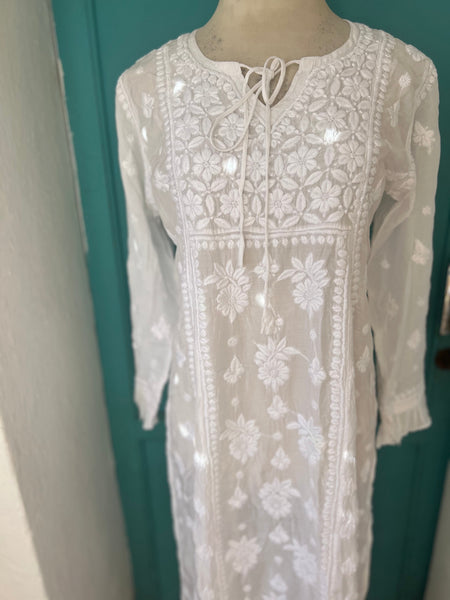 Ibiza  white Blossom dream  white cotton dress -  AUROBELLE  IBIZA