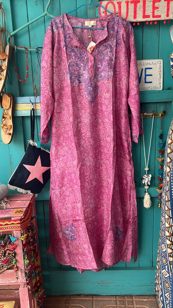 Silk kurta pink size 44