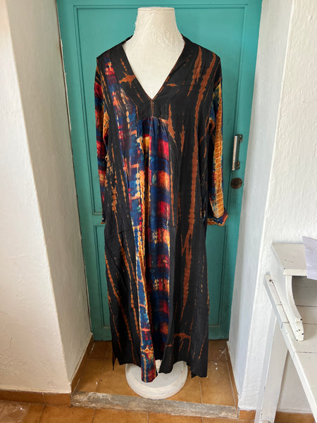 Silk Martha Kaftan – Upcycled Vintage Sari Collection no   :30 Size small medium