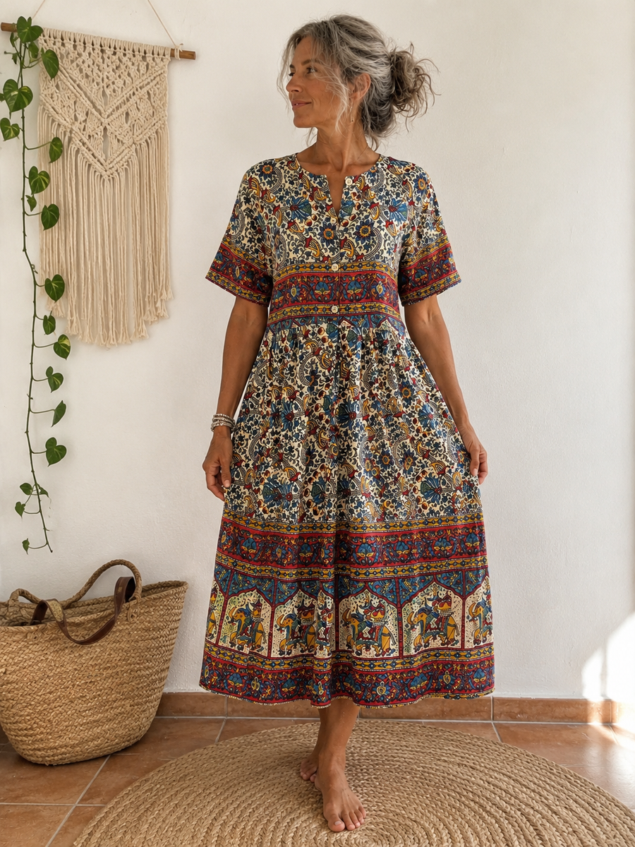 Jaisalmer Vintage Indian Boho Dress – Aurobelle – AUROBELLE IBIZA