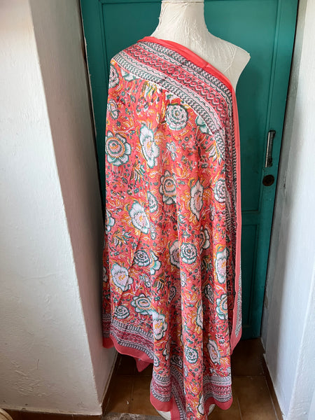 Hand made Block print coral
