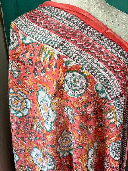 Hand made Block print coral