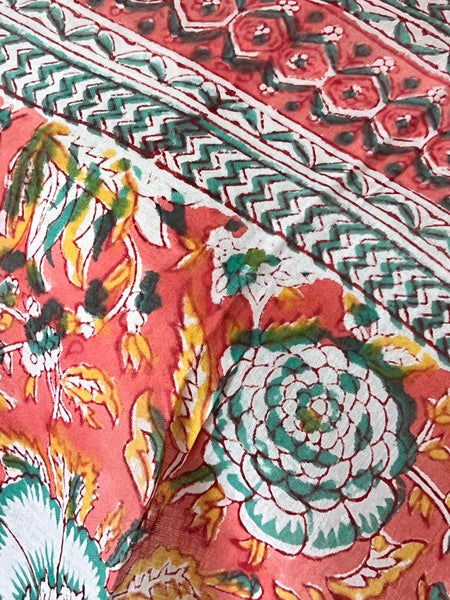 Hand made Block print coral
