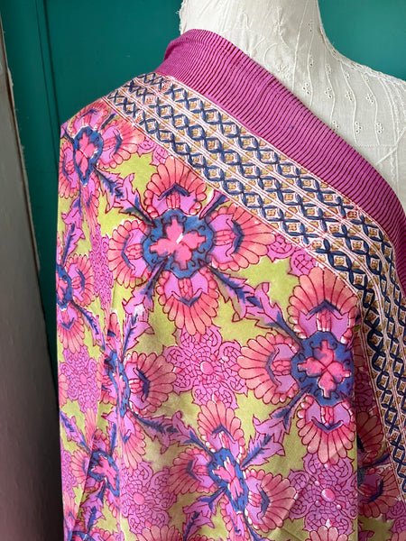 Hand made Block print sarong  - vintage pink