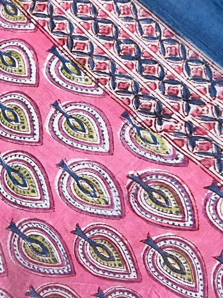 Hand made Block print  Pink flamingo 🦩