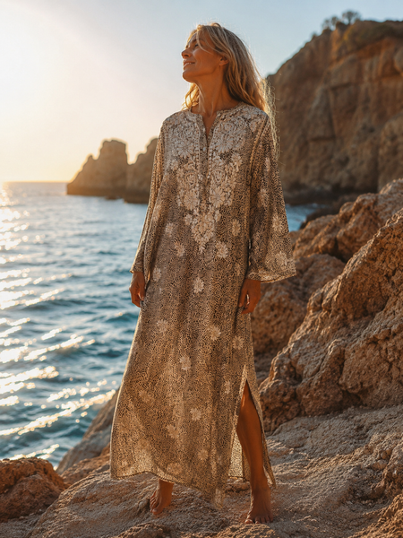 Leopard – Silk Chiffon Maxi Kurta