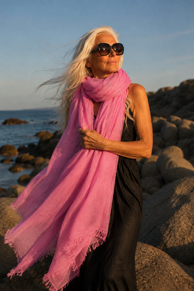 Kathmandu soft pink Cashmere Shawl
