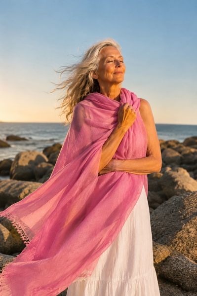 Kathmandu soft pink Cashmere Shawl