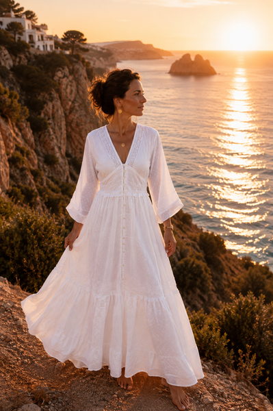 Maledives White  Ibiza dress -  AUROBELLE  IBIZA