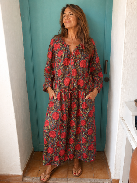 Antik Batik – Rose Garden Block-Print Dress