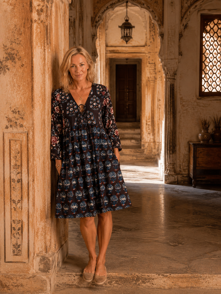 Julie classic block print dress