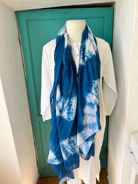 Indigo sarong dye tie