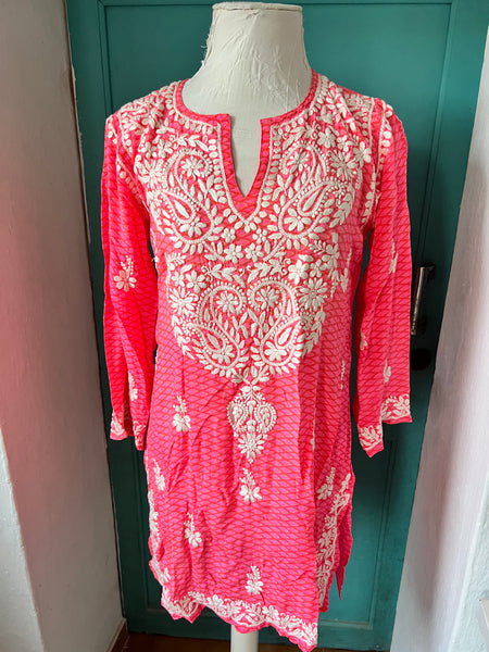 Silk kurta pink