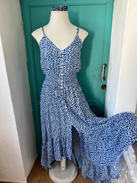 Ari Bali Blue Daisy Boho Dress