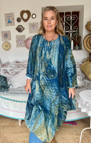 Chiang Mai tie dye dress- Boho beautiful ethnic block print dress