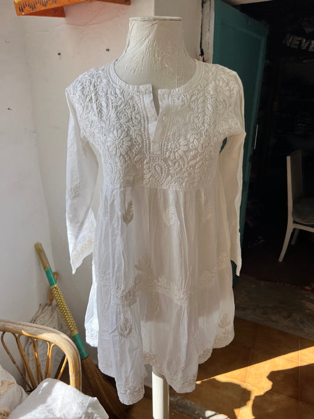 Babydoll white embroidery