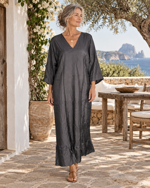 Tanja – black  Organic Silk Dress