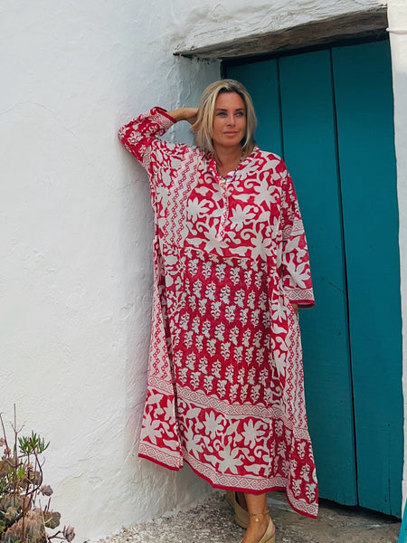 Kaftan dress red