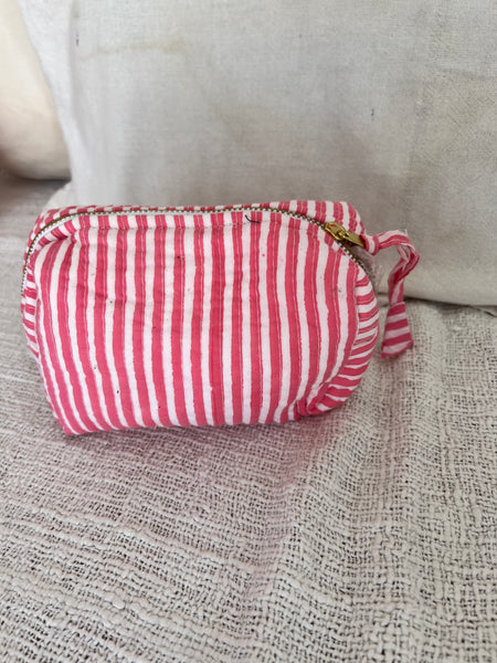 Small bag quilted stripes pink -  AUROBELLE  IBIZA