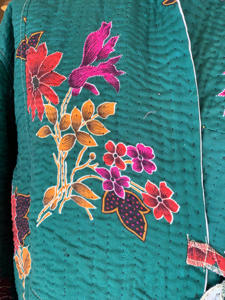 Kimono  Kantha textiles no 5 boho  jacket 🧥green