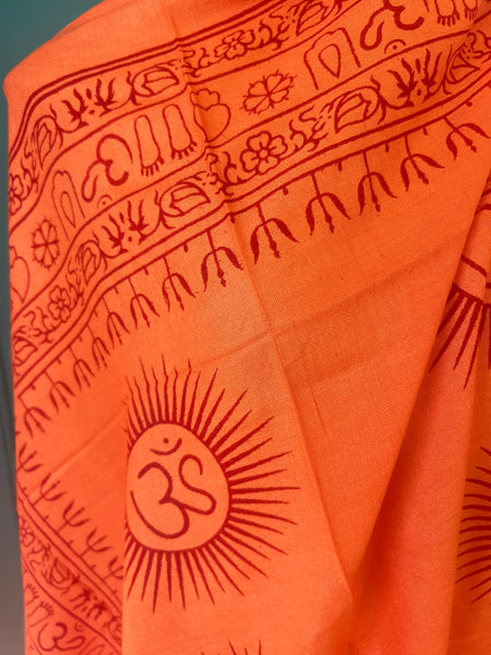 Om 🕉 big size Sarong Orange - Pareo  India