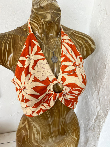 Menorca Top – Orange Flower -  AUROBELLE  IBIZA