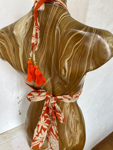 Menorca Top – Orange Flower -  AUROBELLE  IBIZA
