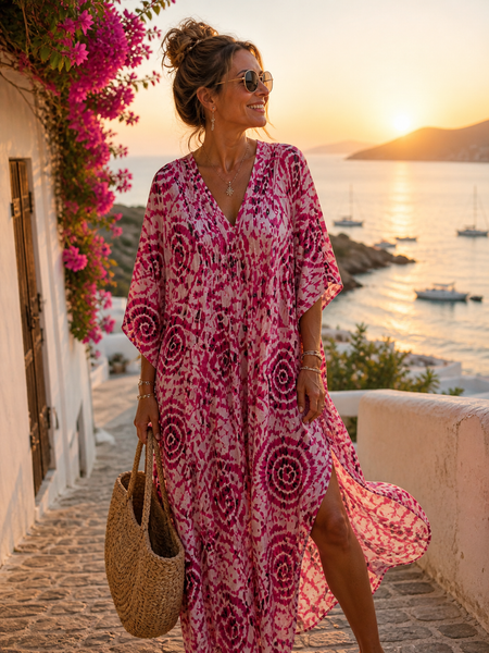 Bodrum kaftan  pink -  AUROBELLE  IBIZA