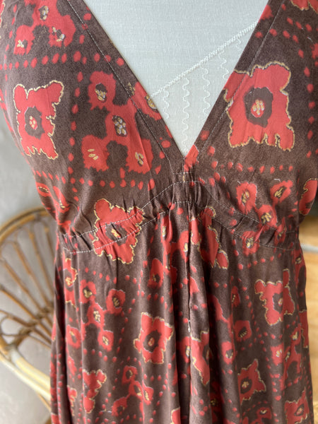 Flamenco dress long red brown