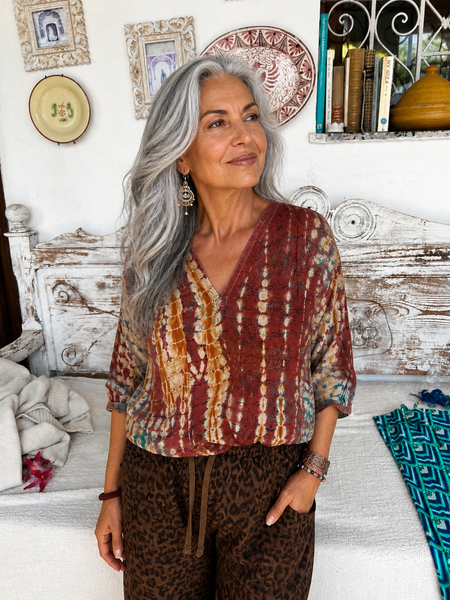 Lisa blouse silk -  AUROBELLE  IBIZA