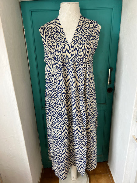 Plead dress modal  blue positano -  AUROBELLE  IBIZA