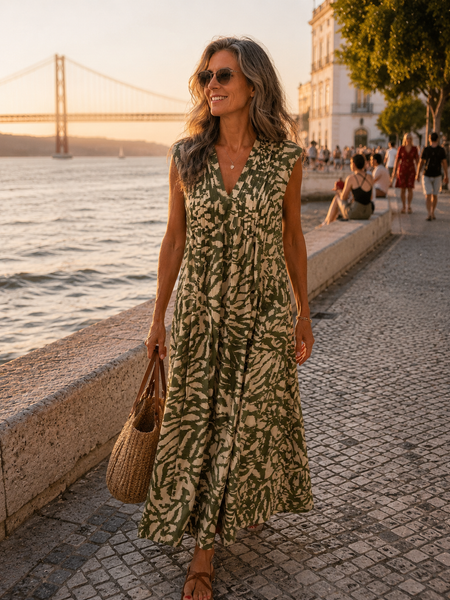 Plead dress modal   green in Lisboa -  AUROBELLE  IBIZA