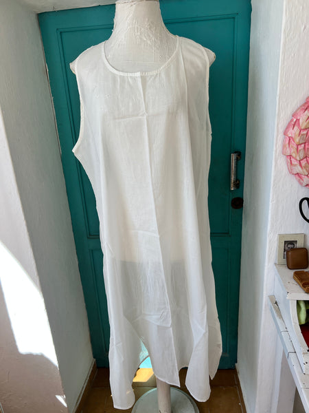Slip dress white softest cotton big size -  AUROBELLE  IBIZA