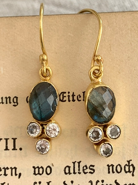 Eye of truth , labradorite gemstone designer earrings