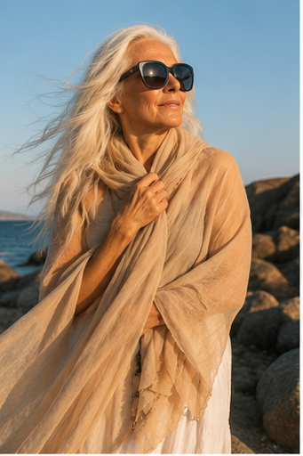 Sahara beige Cashmere Shawl
