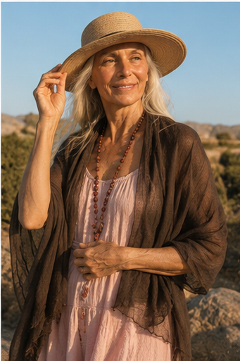 Pancha Mama cashmere shawl, hand-spun Nepal cashmere, full view — Aurobelle Ibiza
