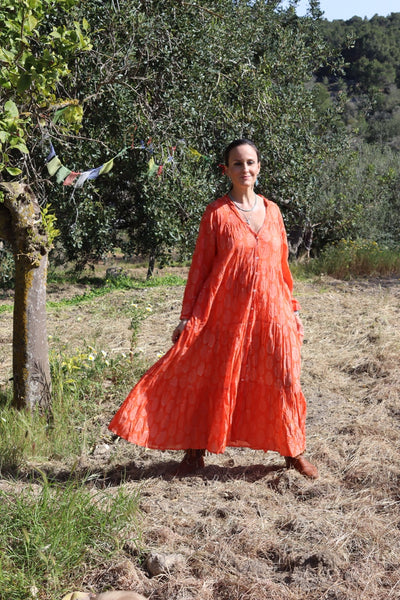 Hawa mahal    dress  in a happy orange