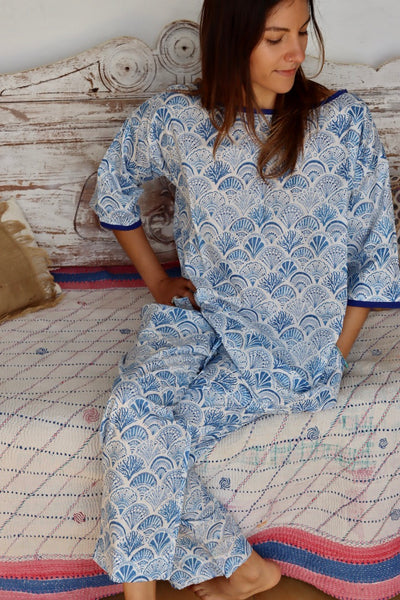 Pyjamas, cozy lounge wear made with hand block print cotton