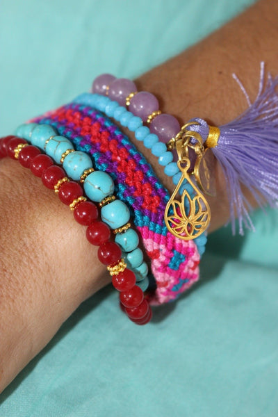 Ananda  bohemian Ibizafashion jewelry gemstone friendship bracelet purple rain -  AUROBELLE  IBIZA