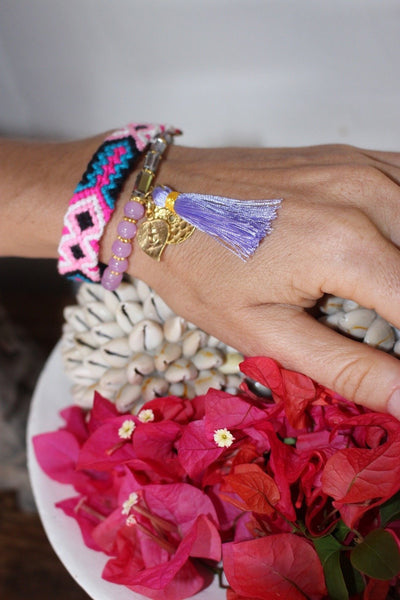 Ananda gemstone friendship bracelet simple  purple rain -  AUROBELLE  IBIZA