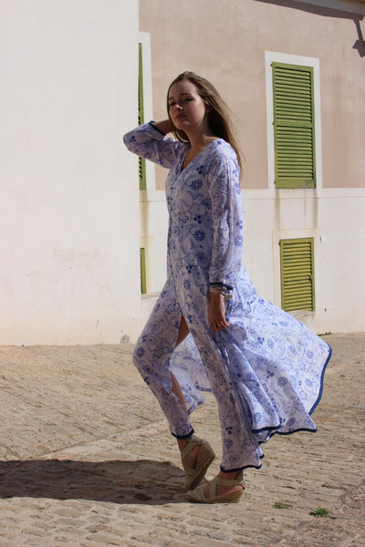 Angel boho maxi  dress in Formentera white -  AUROBELLE  IBIZA