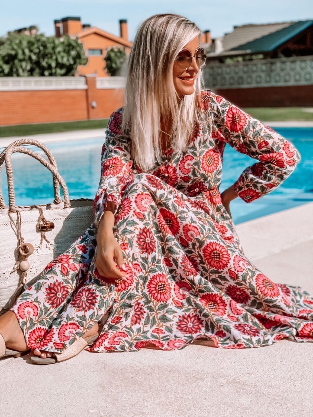 Boho sunflower cheap dress