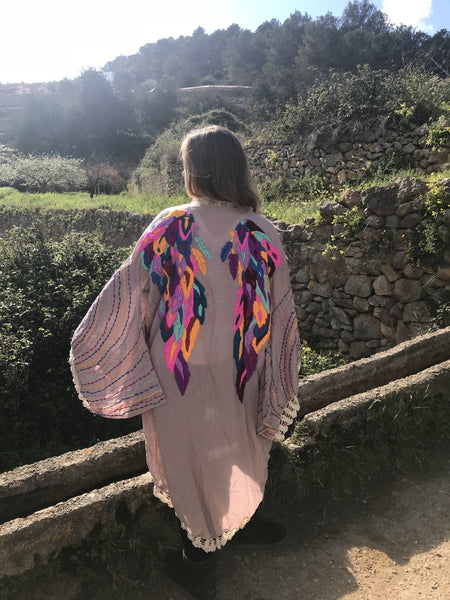Angel wing kimono in brown - AUROBELLE IBIZA