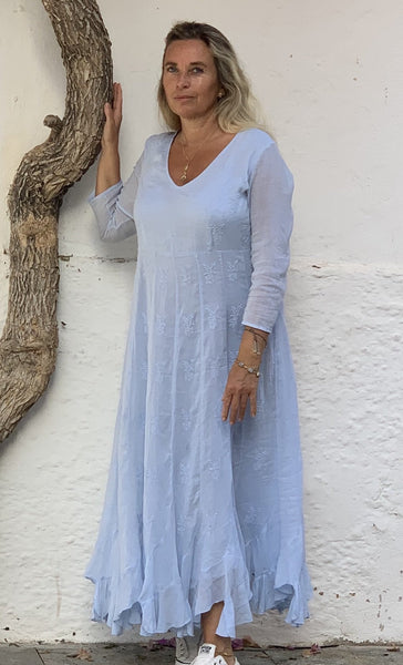 Bharti dress in finest muslin cotton on earth - AUROBELLE IBIZA