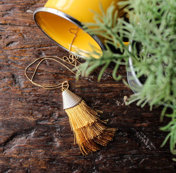 Boho  silk tassel necklace -  AUROBELLE  IBIZA